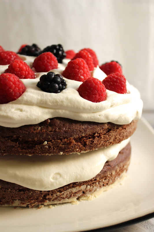 Berries & Cream Chocolate Layer Cake