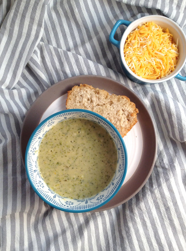 broccoli soup and beer bread