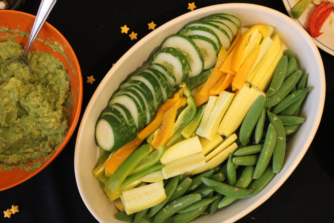 Fresh-cut veggies for Jabba the Hummus