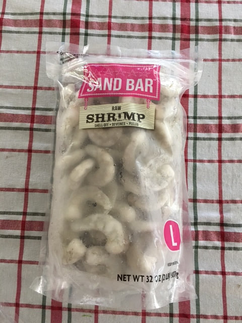 Bag of frozen shrimp