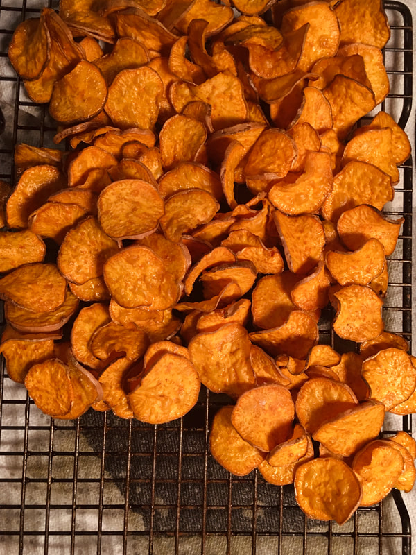 Cooling sweet potato chips