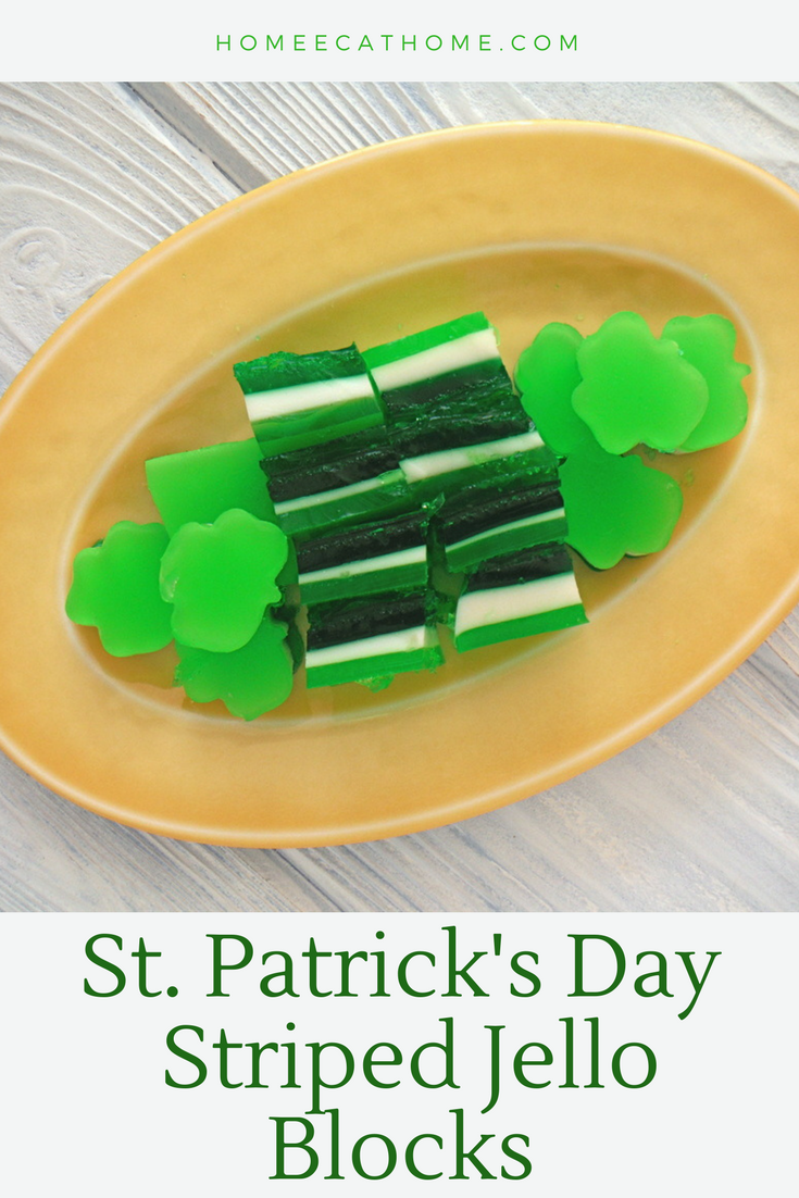 St. Patrick's Day Striped Jello Blocks