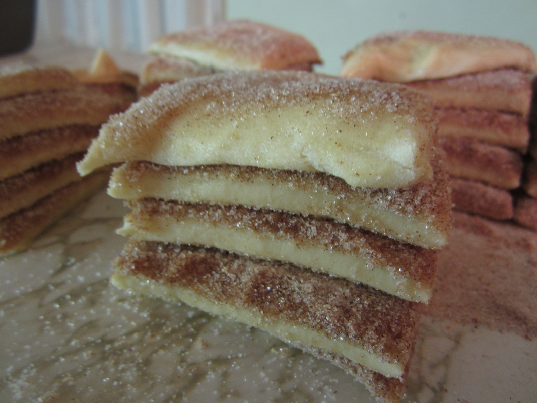 Cinnamon Sugar Pull-Apart Bread dough stacks