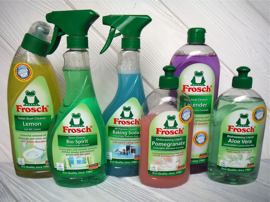 Assortment of Frosch cleaning products