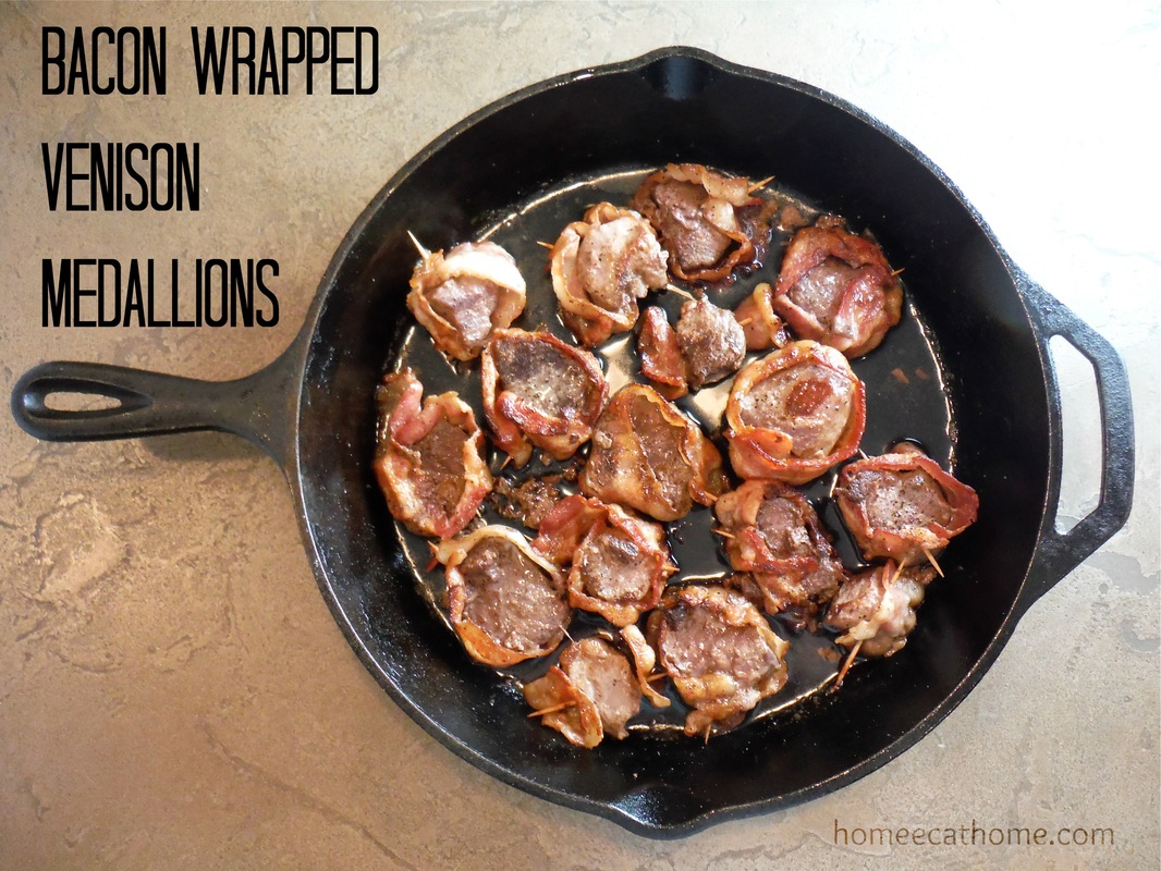 Bacon Wrapped Venison Medallions