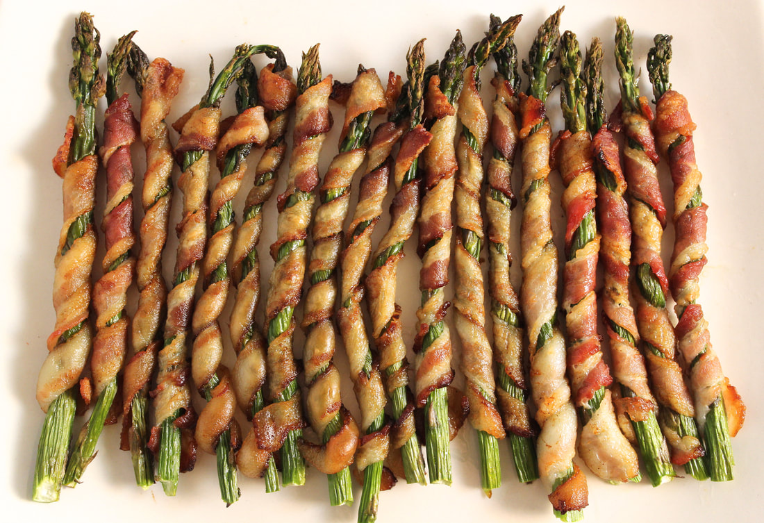 bacon wrapped asparagus platter