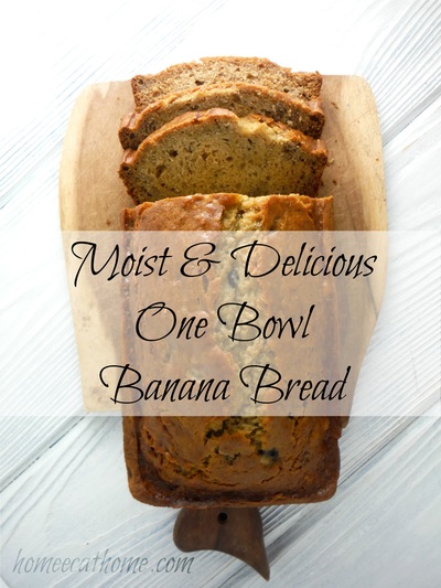 Moist and Delicious One Bowl Banana Bread