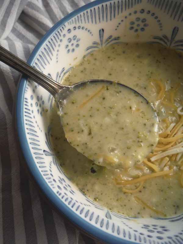 serving broccoli soup