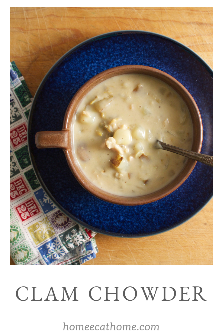 Clam chowder is one of our favorite soups of all time and this one does not disappoint. Rich creamy chowder with hearty potatoes and clams...it's more than just dinner, it's a culinary experience for the senses. #soup #chowder #clams #recipes #foodblogger #foodie #yum #food