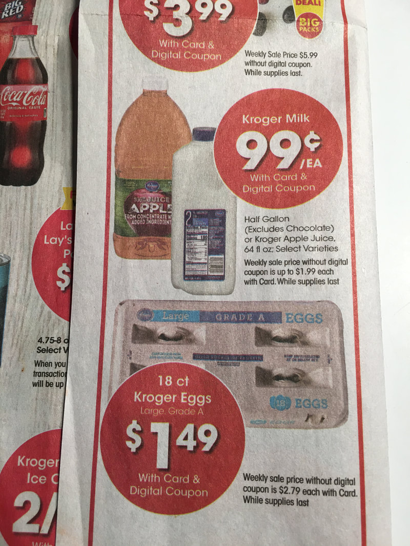 Kroger ad with milk and egg sale