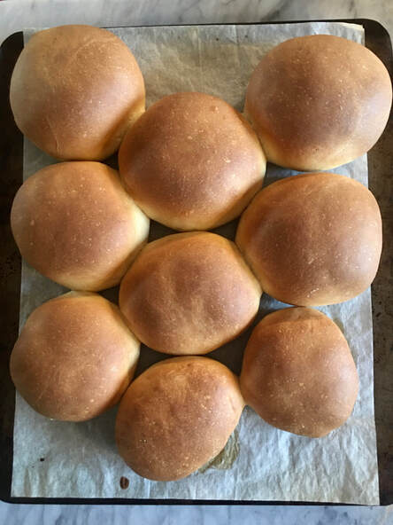 Baked bread machine sandwich buns