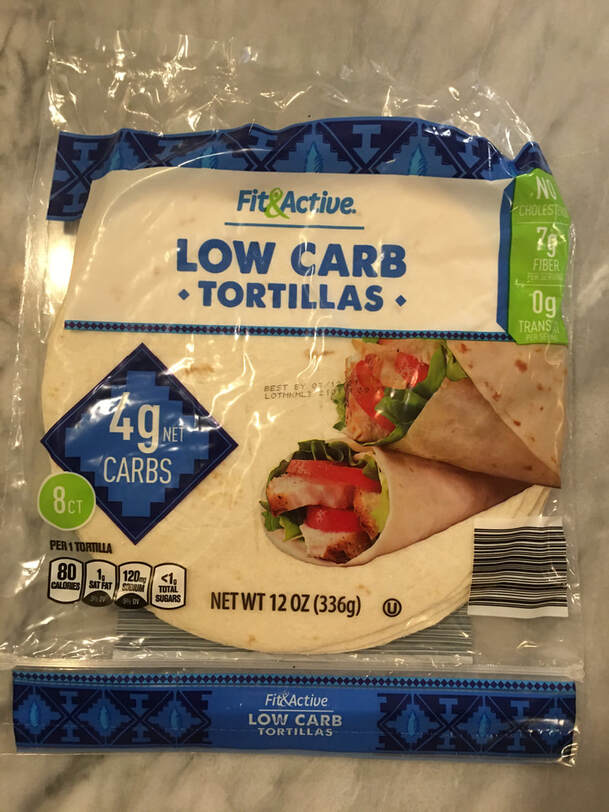 Package of low carb tortillas