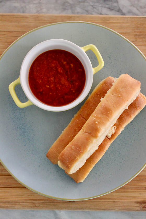 Bread sticks with marinara sauce