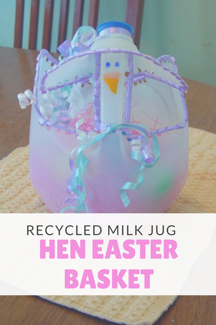 Recycled Milk Jug Hen Easter Basket