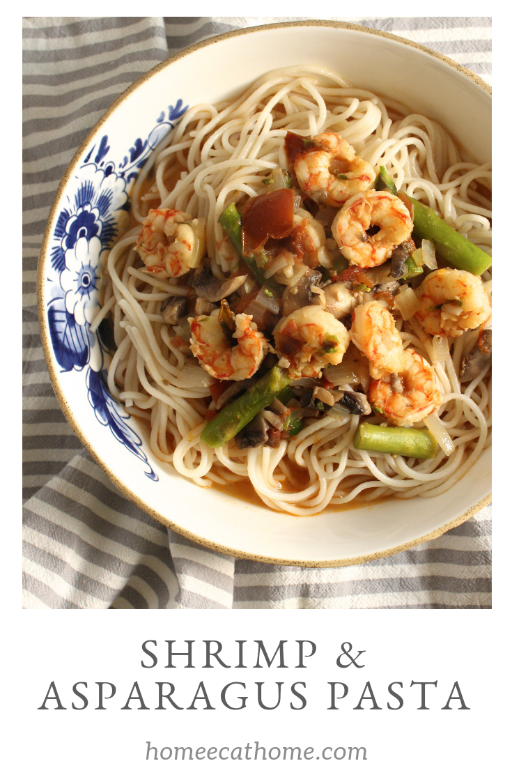 Shrimp and Asparagus Pasta made with Quinoa spaghetti #Tresomega #OrganicsForLife #SamsClub #ad