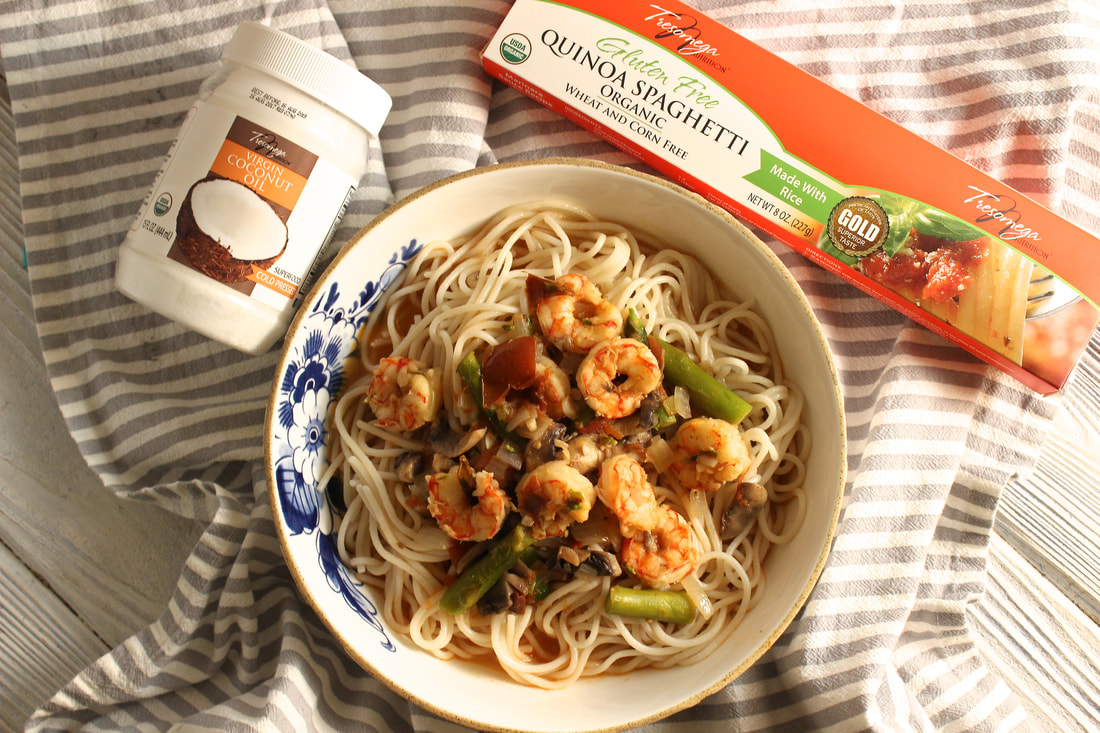 Shrimp pasta #Tresomeg #OrganicsForLife #SamsClub #ad