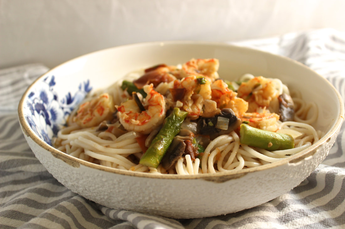 Shrimp and Asparagus spaghetti #Tresomega #OrganicsForLife #SamsClub #ad