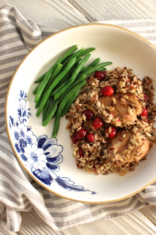Slow Cooker Chicken with Wild Rice and Cranberries