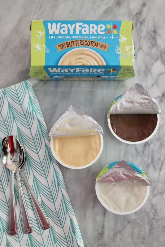 Wayfare Dairy-free Pudding in chocolate, butterscotch, and vanilla